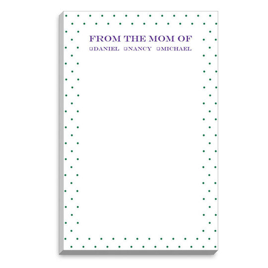 Green Pin Dot Mommy Notepads